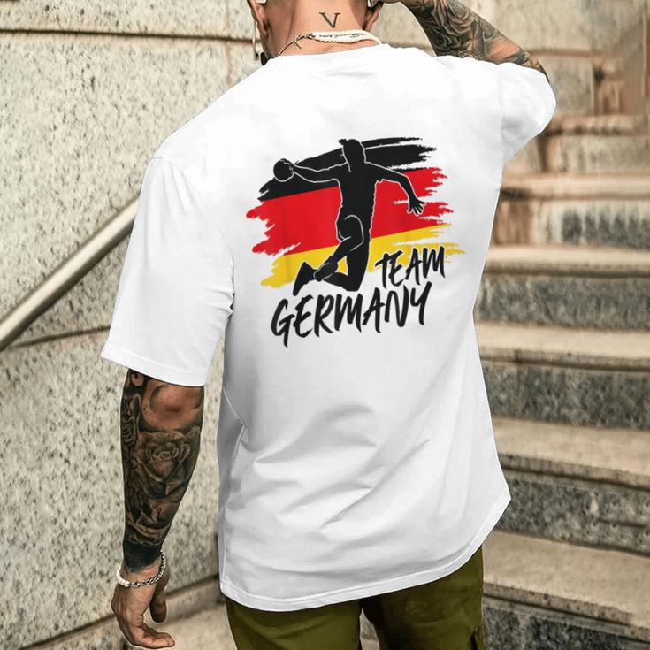 Deutschland Handball Team Flagge Ball T-Shirt mit Rückendruck Geschenke für Ihn