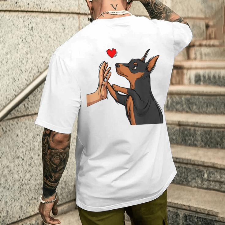 Dwarf Pinscher Liebe Miniature Pinscher Dog Holder T-Shirt mit Rückendruck Geschenke für Ihn