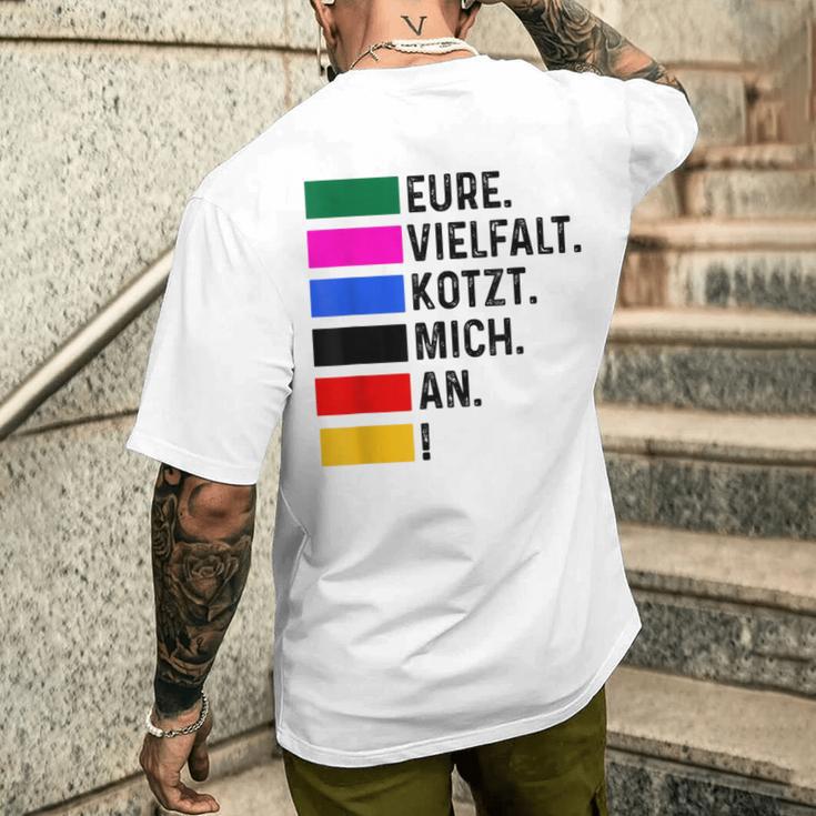 Eureielfalt Kotzt Mich An Blue T-Shirt mit Rückendruck Geschenke für Ihn