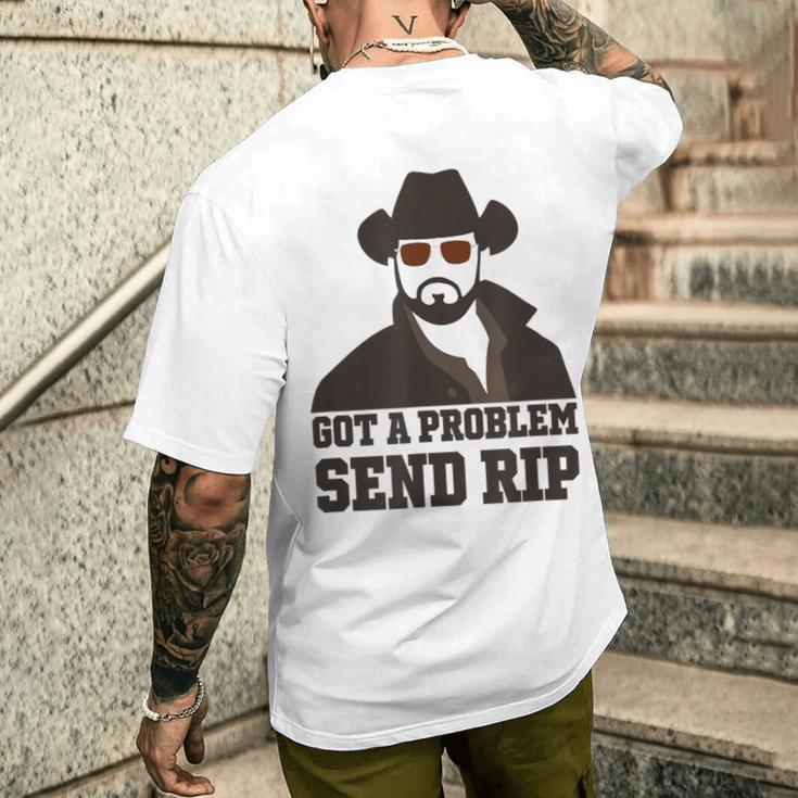 Habe Ein Problem Rip Senden Gray T-Shirt mit Rückendruck Geschenke für Ihn