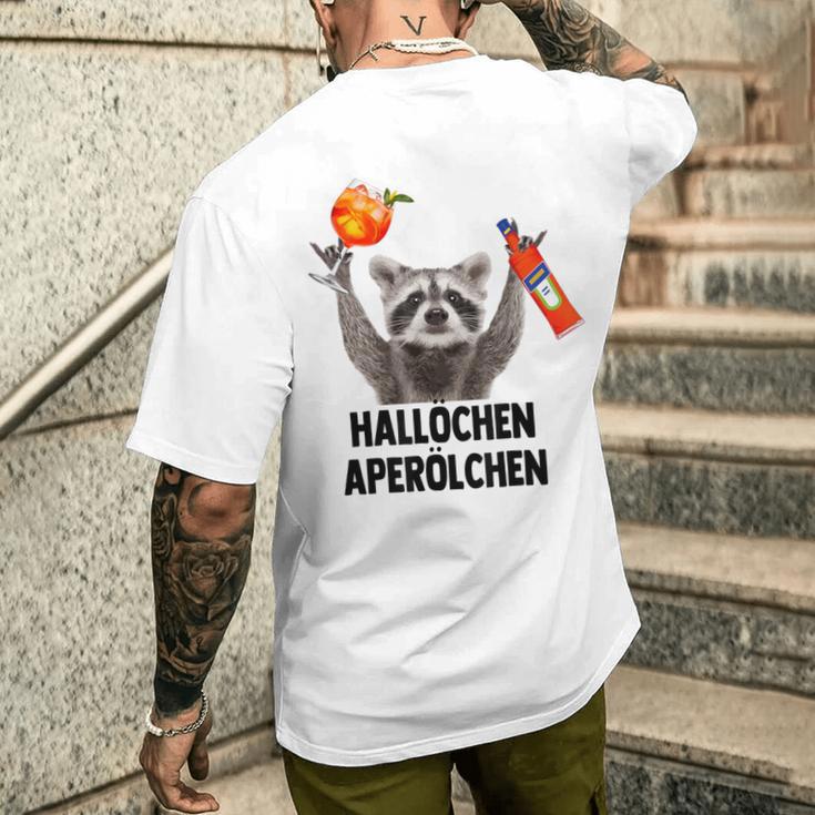 Hallochen Aperölchen X Raccoon Meme Racoon X Pedro Spritz T-Shirt mit Rückendruck Geschenke für Ihn