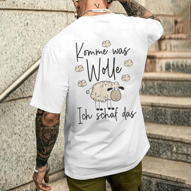 Handmade Knitting Crochet Komme Was Wolle Ich Schaf Das T-Shirt mit Rückendruck Geschenke für Ihn