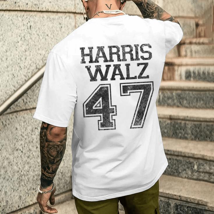 Harris Walz 2024 For President Kamala Harris Tim Waltz Gray T-Shirt mit Rückendruck Geschenke für Ihn