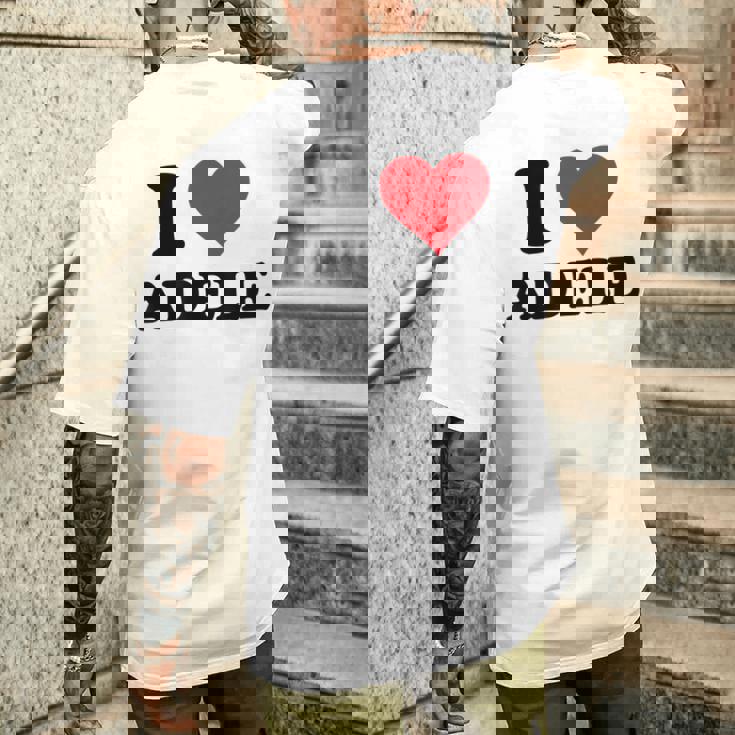 I Heart Adele First Name I Love Personalized Stuff T-shirt da uomo con stampa posteriore Regalos para él