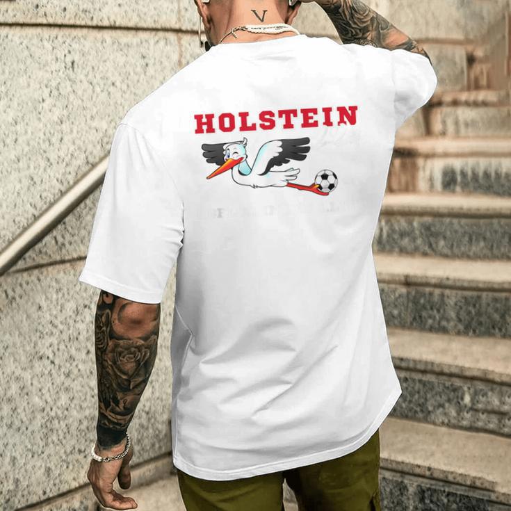 Holstein Stolle Football Kicken Fan Kiel Stadium Blue Blue T-Shirt mit Rückendruck Geschenke für Ihn