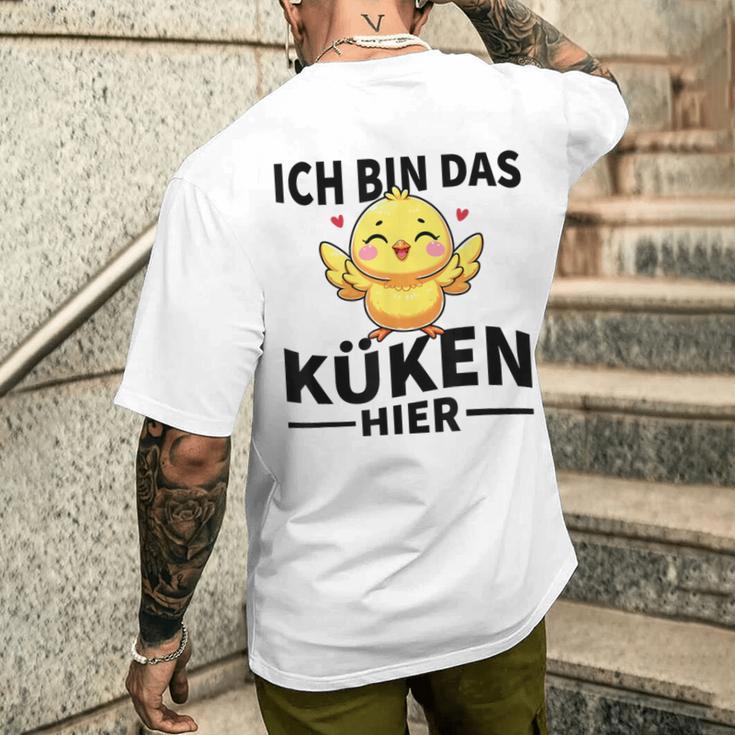 Ich Bin Das Küken Hier Kücken T-Shirt mit Rückendruck Geschenke für Ihn