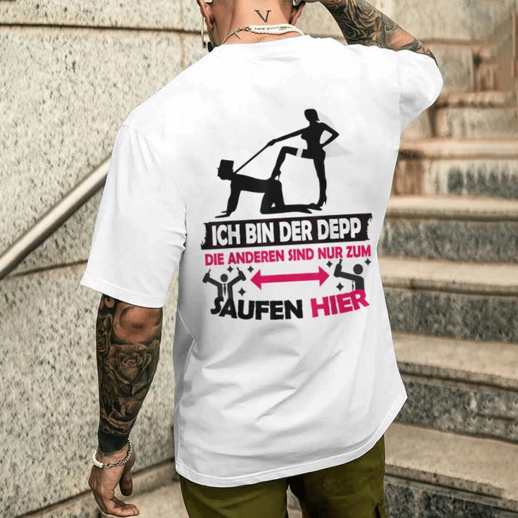 Ich Bin Der Depp Jga Poltern Team Groom Pink T-Shirt mit Rückendruck Geschenke für Ihn