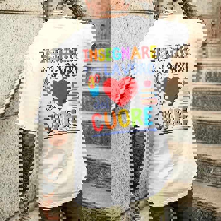 Insegnante Scuola Elementare Materna Asilo Maestra Maestro T-shirt da uomo con stampa posteriore Regalos para él