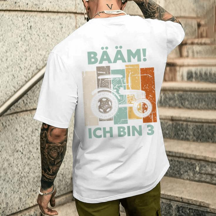 Kinder Bääm Ich Bin 3 Drei Jahre Junge 3Rd Birthday Tractor T-Shirt mit Rückendruck Geschenke für Ihn