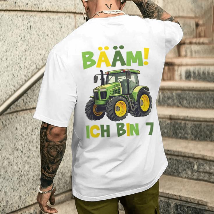 Kinder Bääm Ich Bin 7Ier Jahre Junge 7Th Birthday Tractor T-Shirt mit Rückendruck Geschenke für Ihn