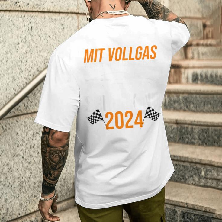 Kinder Mitollgas In Die 1St Klasse Schulkind 2024 Schulkind A T-Shirt mit Rückendruck Geschenke für Ihn