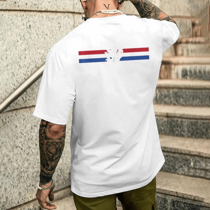 Lion Crest Holland Flag Nederland Netherlands T-Shirt mit Rückendruck Geschenke für Ihn