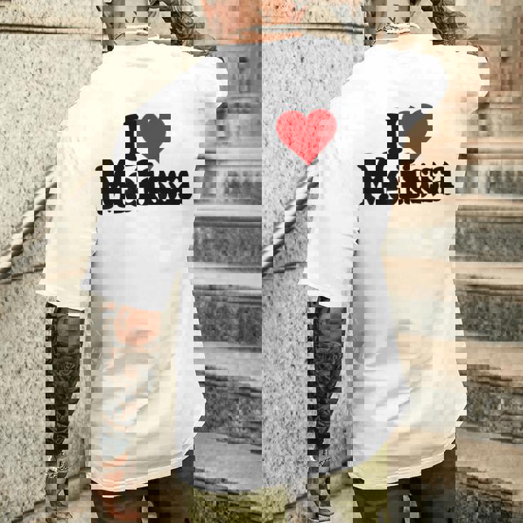 I Love Heart Melissa Mel Nome Su Un T-shirt da uomo con stampa posteriore Regalos para él