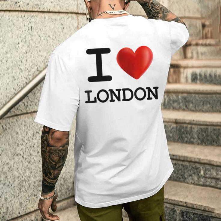 I Love London Souvenir Blue S T-Shirt mit Rückendruck Geschenke für Ihn