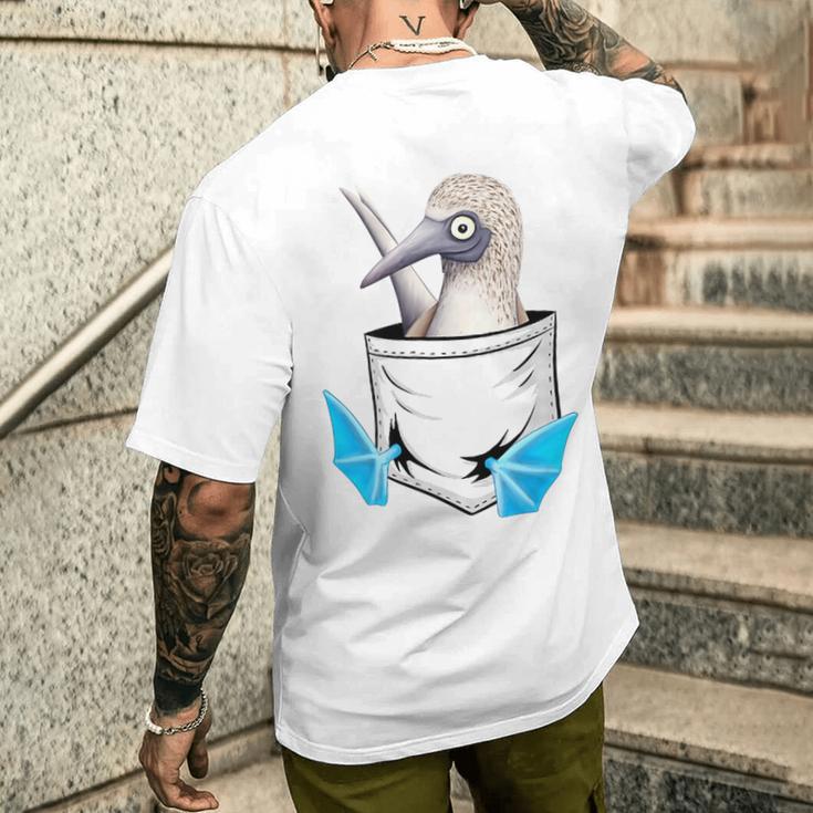 Lustiger Meeres-Vogel Blaufußtölpel In Der Tasche T-Shirt mit Rückendruck Geschenke für Ihn