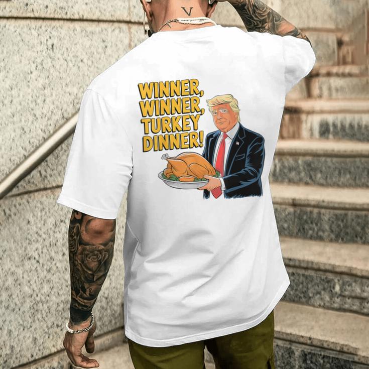 Lustiger Trump-Gewinner Truthahn Dinner Thanksgiving T-Shirt mit Rückendruck Geschenke für Ihn