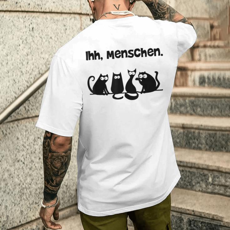 Her Menschen Cat Cat Motif T-Shirt mit Rückendruck Geschenke für Ihn