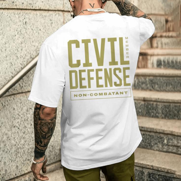 Mitgliedslabel Civil Defense Non Combatant T-Shirt mit Rückendruck Geschenke für Ihn