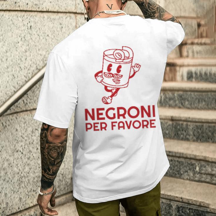 Ni Per Favore Cocktail Front Print Italiano Original Gray T-Shirt mit Rückendruck Geschenke für Ihn