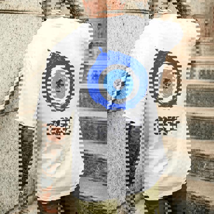 Occhio Distressed Creta Grecia Isola Greca Creta T-shirt da uomo con stampa posteriore Regalos para él