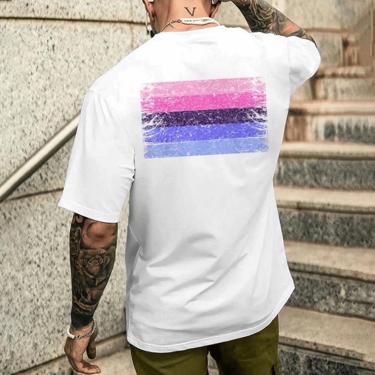 Omnisexual Pride Bi Flag -Intage Lgbtq Omnisexual T-Shirt mit Rückendruck Geschenke für Ihn