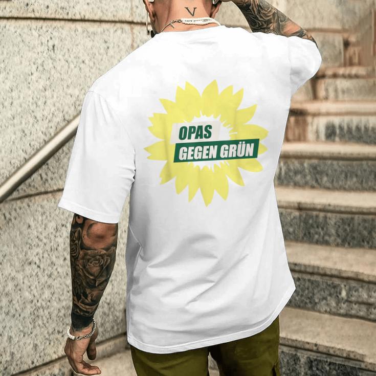 Opas Gegen Links Green T-Shirt mit Rückendruck Geschenke für Ihn