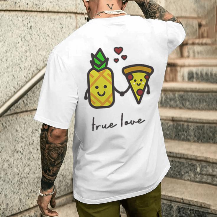 Pizza Hawaii True Love Pizza Love T-Shirt mit Rückendruck Geschenke für Ihn