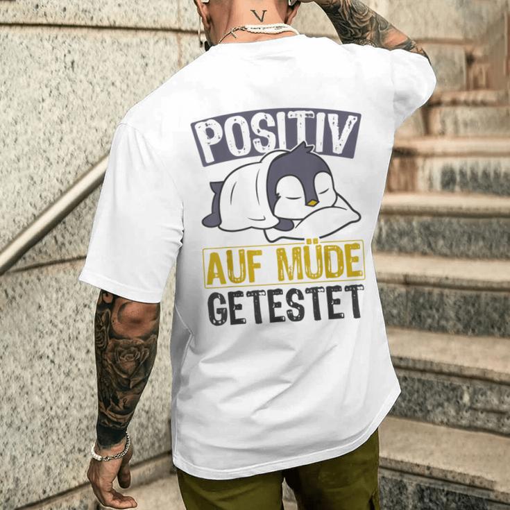 Positiv Auf Müde Getestet Cute Penguin Sleep S T-Shirt mit Rückendruck Geschenke für Ihn