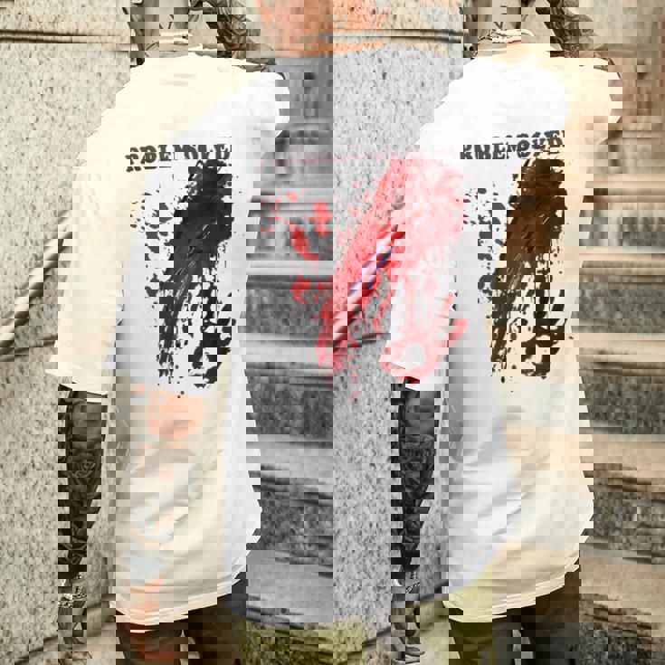 Problema Risolto Camicia Sanguinosa Orrore Macchiato Di Sangue T-shirt da uomo con stampa posteriore Regalos para él