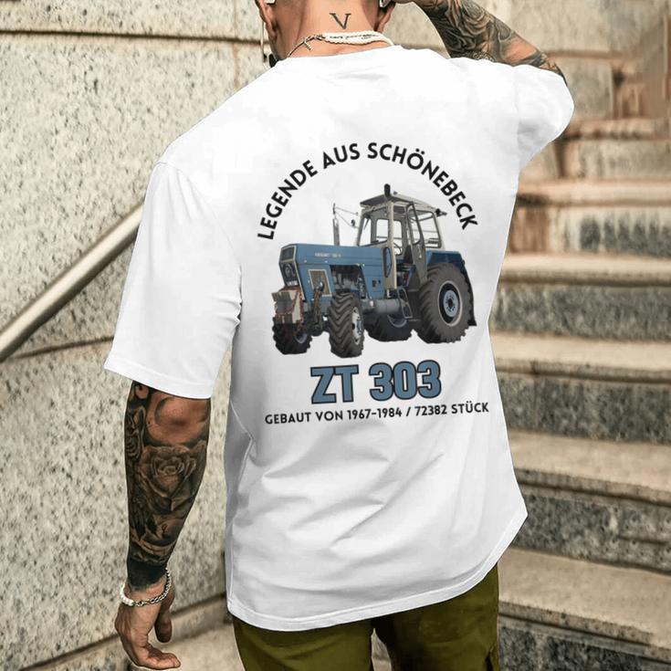 Progress Zt 303 Tractor Legend From Schönebeck Gray T-Shirt mit Rückendruck Geschenke für Ihn