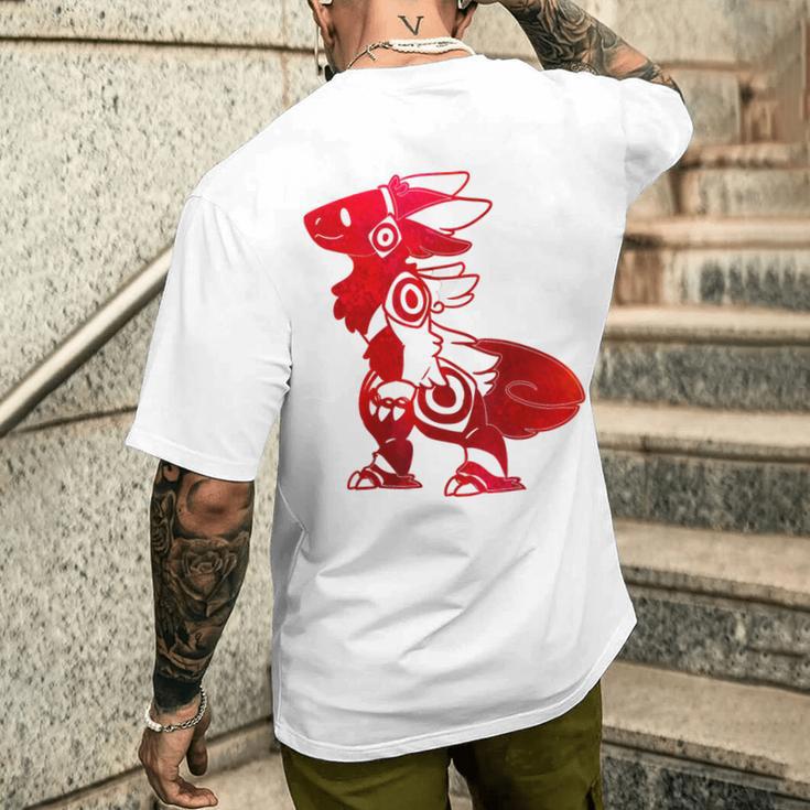 Protogen Fursuit Furry Red Krawattenfarbe Fursona T-Shirt mit Rückendruck Geschenke für Ihn