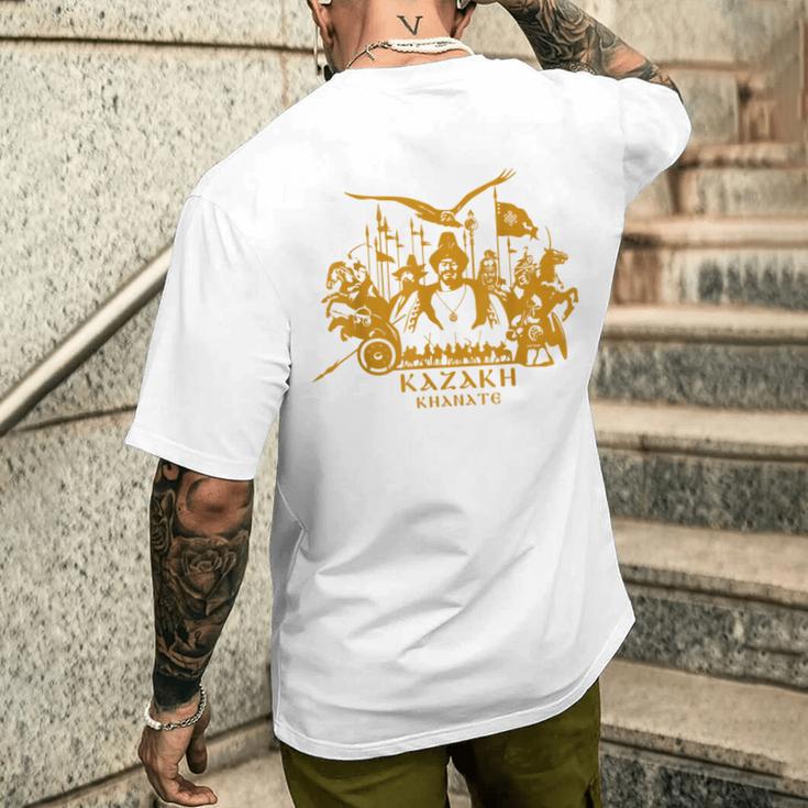 Republic Of Kazakhstan Qazaqstan Kazakhstan Kazakh Flag T-Shirt mit Rückendruck Geschenke für Ihn