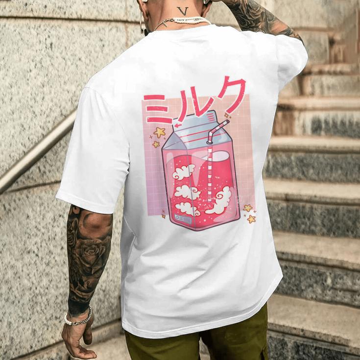 Retro 90S Soft Grunge Japanese Kawaii Strawberry Milk T-Shirt mit Rückendruck Geschenke für Ihn