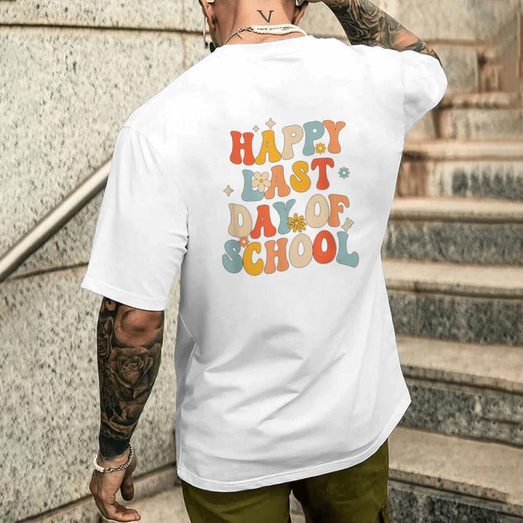 Retro Happy Last Day Of School End Of School Out T-Shirt mit Rückendruck Geschenke für Ihn