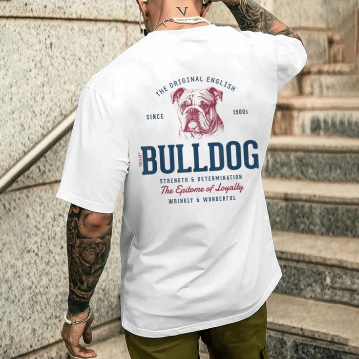 Retro Styleintage English Bulldog T-Shirt mit Rückendruck Geschenke für Ihn