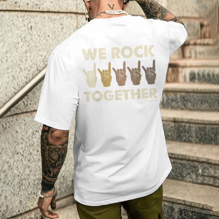 We Rock Together Sign Language Men's T-shirt Back Print | Mazezy
