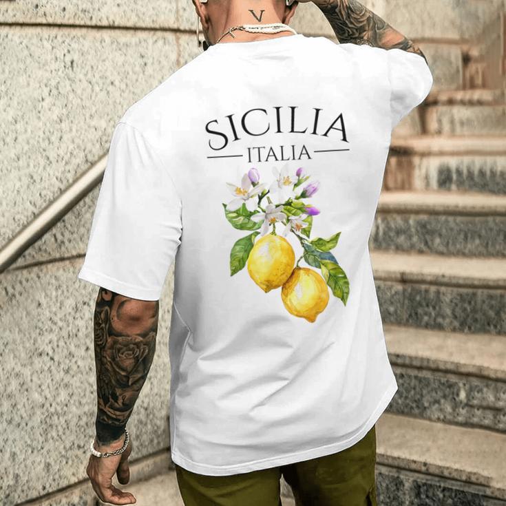 Sicilia Italian Souvenir Italy Lemon T-Shirt mit Rückendruck Geschenke für Ihn