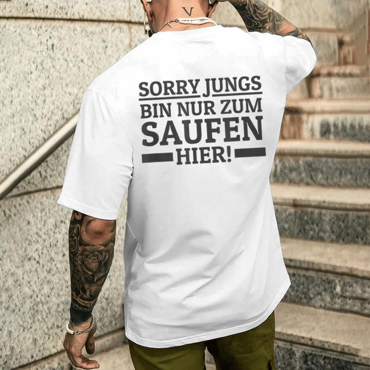 Sorry Boys' Bin Nur Zum Saufen Hier Bin S T-Shirt mit Rückendruck Geschenke für Ihn