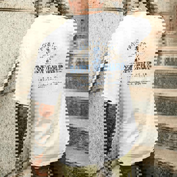 St Bernard Retròintage San Bernardo T-shirt da uomo con stampa posteriore Regalos para él
