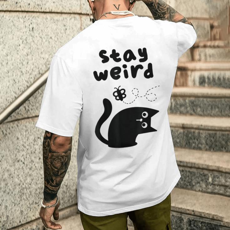 Stay Cat Gray T-Shirt mit Rückendruck Geschenke für Ihn