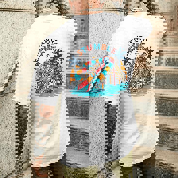 Try Not To Stumble Summer Slide T-shirt da uomo con stampa posteriore Regalos para él