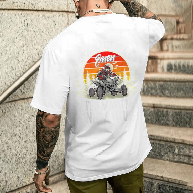 Unterschätze Niemlas Einen Alten Mann Mit Einem Quad I Atv Gray T-Shirt mit Rückendruck Geschenke für Ihn