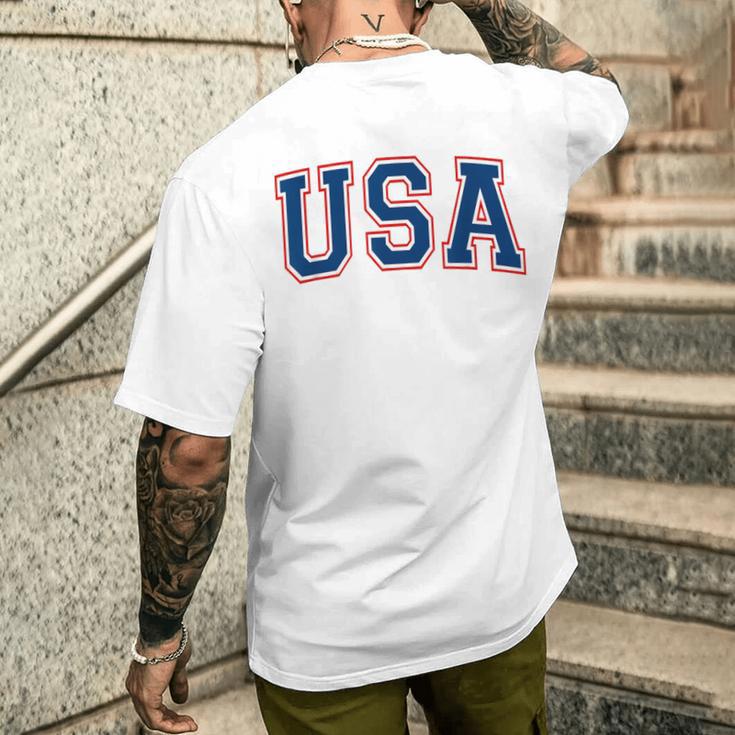 Usa Athletic Team Flag T-Shirt mit Rückendruck Geschenke für Ihn