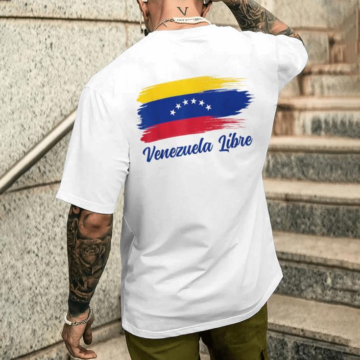 Venezuela Flag Proud Americanenezuelanenezuela Libre T-Shirt mit Rückendruck Geschenke für Ihn