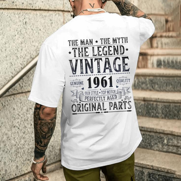 Vintage 1961 S Für Herren Retro 1961 Geburtstag T-Shirt mit Rückendruck Geschenke für Ihn