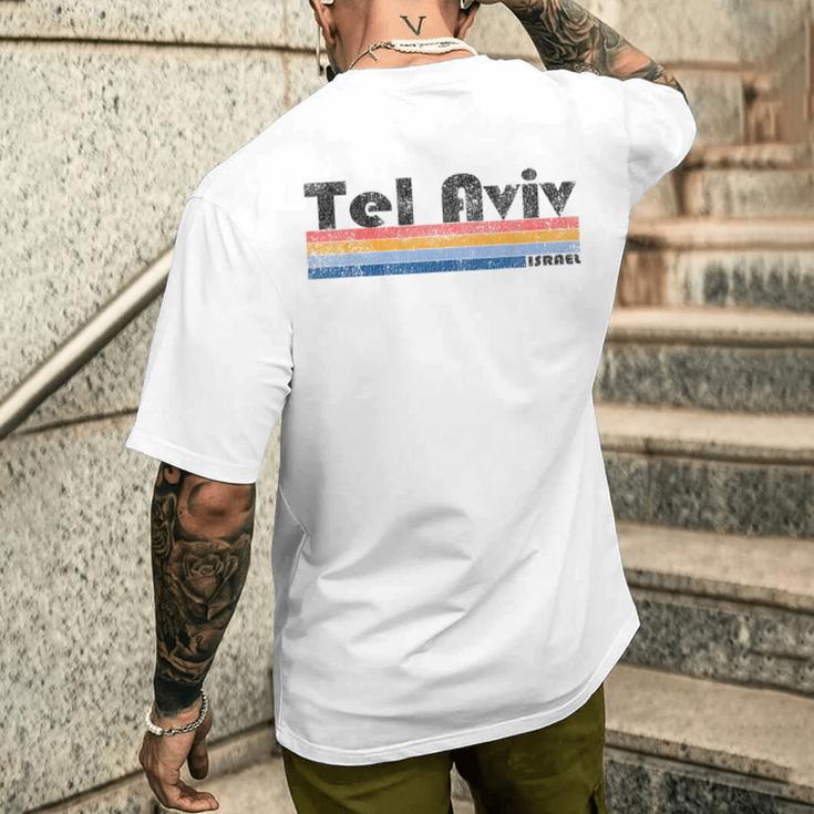 Vintage 1980S Style Tel Aviv Israel Gray T-Shirt mit Rückendruck Geschenke für Ihn