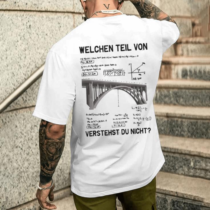 Wasonerstehst Du Nicht Ingenieur Statiker Bauingenieur T-Shirt mit Rückendruck Geschenke für Ihn