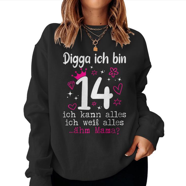 14Th Birthday Girl Digga Ich Bin 14 Jahre Nager Sweatshirt Frauen