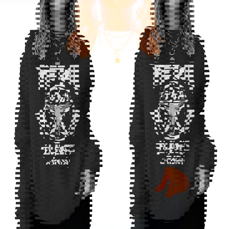 50 Cumpleaños Hombre Heavy Metal Rock Música Pentagrama Cuello Sudadera Mujer