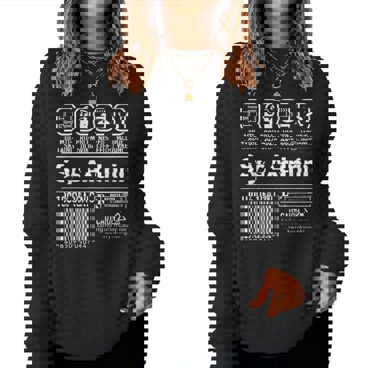 Amministratore Di Sistema Del Computer Unix Linux Coffee Sys Admin Women Sweatshirt
